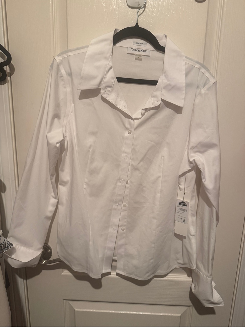 Calvin Klein Women’s White Long-Sleeve Dress Shirt